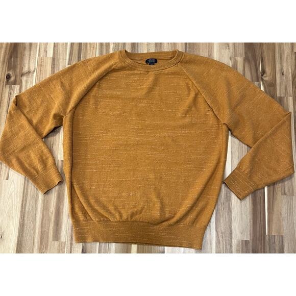 J.Crew Factory Budded Raglan Sleeve Crew Neck Sweater men's size M Harvest Gold - Picture 1 of 6